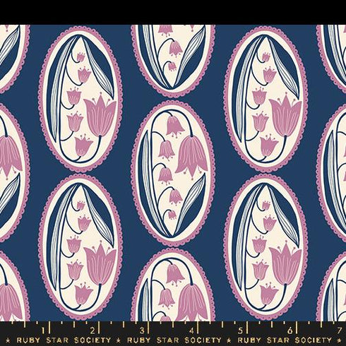 Endpaper Lily Of The Cameo in Bluebell - Ruby Star Society Sold by the Half Yard